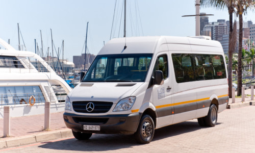 17 Seater Luxury Coach Parking at Durban Harbour