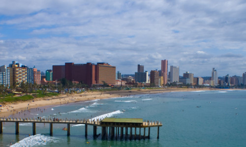 Durban Coastline with City in Background