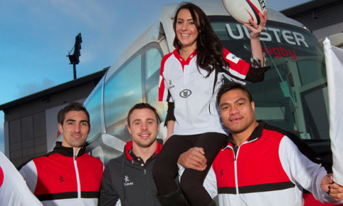 Sports Team before boarding a bus