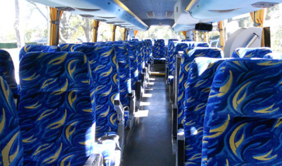Blue Luxury Coach Seats Inside a Touring Coach