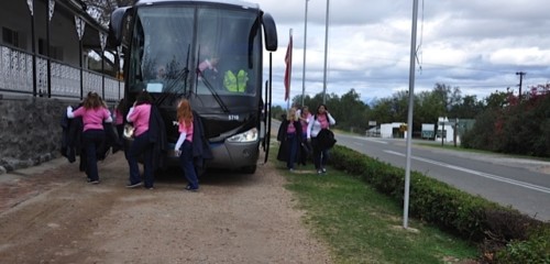 School Group DIsembarking Coach