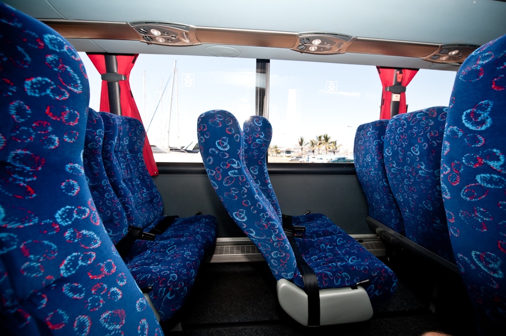 60 Seater Conference Coach Blue Reclining Seats