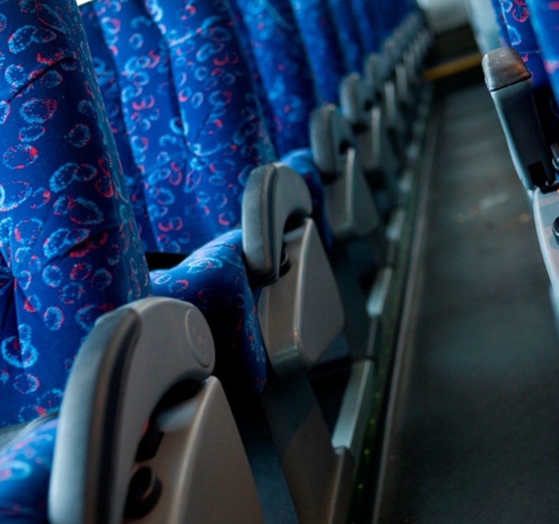 Blue Reclining Seats in 44 Seater Luxury Coach