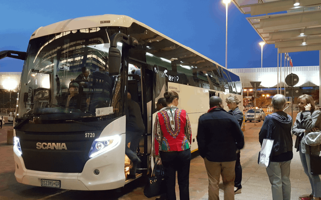 Coach Parking in Parking awaiting Passengers to board